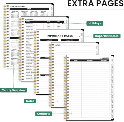 2026 Planner, Aesthetic Weekly and Monthly Planner for Women, Jan 2026 to Dec 2026, Hardcover 2026 Calendar Book with Monthly Tabs, Inner Pocket, Perfect for Office Home School - A5 (6.3" x 8.5"), Enchanted Grove