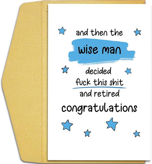 Qiliji Retirement Card - Funny & Congratulations for Men, Colleague