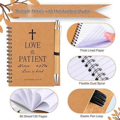 10 Christian Bible Notebooks with 10 Pens, Spiral Journal Bulk Prayer Notes Christian Religious Gifts for Family Friends Colleagues