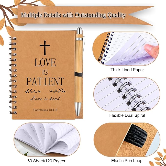 30 Christian Bible Notebooks with 30 Pens, Spiral Journal Bulk Prayer Notes Christian Religious Gifts for Family Friends Colleagues