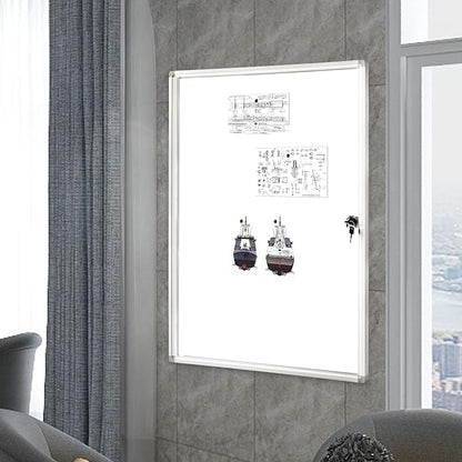 BIBOC 36x24 Inches Lockable Bulletin Boards White Board Frame Enclosed Display Case,with Magnets,for School Message Notice Whiteboard