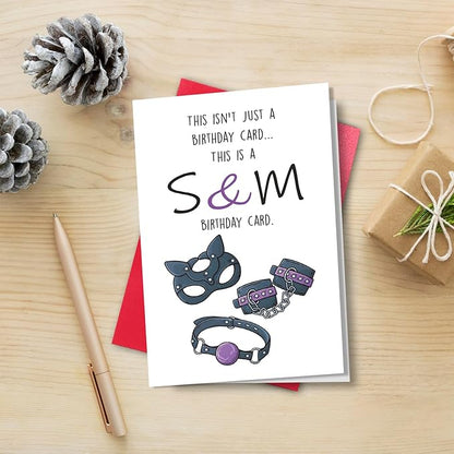 Cat Mask Birthday Card for Him Her, Cheek Birthday Card for Boyfriend Girlfriend, Funny Sm Birthday Card