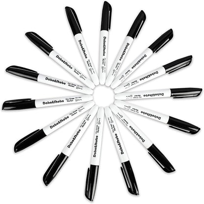 Dabo&Shobo Low Odor Dry Erase Markers, Fine Tip, Bulk Pack of 80, Black Whiteboard Markers, Suitable for School, Office, or Home