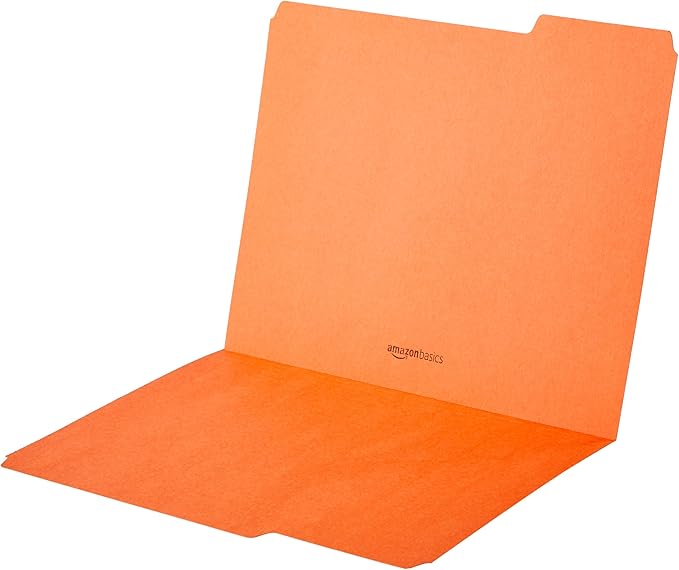 Amazon Basics AMZ401 File Folders - Letter Size (100 Pack) – Assorted Colors
