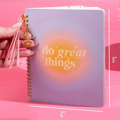 STMT D.I.Y. Journal Set, 70-Sheet Hardcover Spiral-Bound Journal Kit, Over 35 Stationery Supplies, Including Journal Stickers, Frames, Pen, Keychain, Glue Stick & More, Journaling Kit, Girls Journal