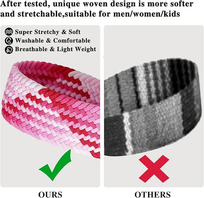 Fishent Stretchy Wristlet Keychain,Braided Cute Wrist Lanyards for Keys, Key Chain Holder for Women Men, Wrist Strap Keychain for Car Keys Phone Camera Wallet ID Badges Card (Strawberry Red)