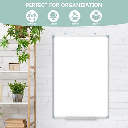 Lockways Magnetic Dry Erase Board, 36 x 24 Inch Magnetic Whiteboard White Board, 1 Dry Erase Markers, 2 Magnets for School, Home, Office
