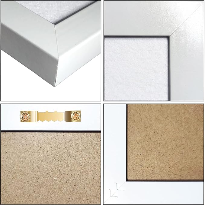 White Bulletin Board Cork Boards Vision Board with Felt, 15"x11" Small Display Pin Board for Walls, Desk, Jewelry, Notes, Collection, Photos, Office, White Framed and White Felt Board, 1pc