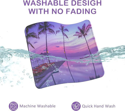 eulps Mouse Pad with Stitched Edge, Multiple Patterns Computer Mouse Pads with Non-Slip Rubber Base, Washable Cloth Mousepad, for Gaming, Laptop, PC (Violet Dusk)