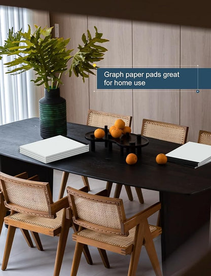 Graph Paper Pad 8.5 x 11, 24 Pack, 4x4 Graph Ruled, Grid Paper Pad 8-1/2" x 11", Blueprint Quadrille Pad, Easy Tears Off, Grid Pad Notebook 8.5 x 11, White 70 GSM Graft Paper, 30 Sheets/Pad