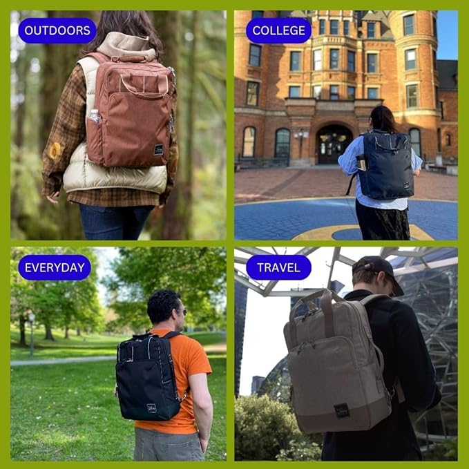 Skyway Luggage Rainier Deluxe Backpack, Eco-Friendly, Made of 100% rPET Travel Laptop Bag for Women & Men, Flight Approved Carry On Bag, 17L, Olympic Green