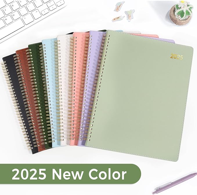 SUNEE 2026 Weekly & Monthly Planner 9"x11.2"- 12 Month (January 2026 - December 2026), Vegan Leather Cover, Pocket, Bookmark, Notes, Monthly Tab, Sage Green