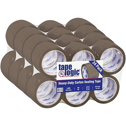 Aviditi Tape Logic 3 Inch x 55 Yard 3.5 Mil Tan, Heavy Duty Acrylic Packing Tape, 24 Pack, Perfect for Packing, Shipping, Moving, Home and Office (T905350T)