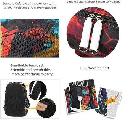 Soccer Superstar M-essi-10 Multifunctional Laptop Backpack Teenage Travel Backpack Fans Schoolbag (C)