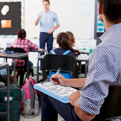 Piasoenc Clipboard with Storage, 8.5 x 11 Organization Box with Pen Holder and A4 Legal Paper Folder, Heavy Duty Plastic, Folio & Side-Opening, Low Profile Clip, for Teachers, Lawers, Dark Blue