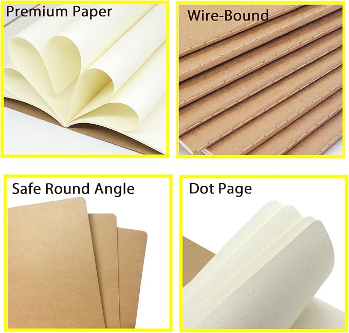 12 Pack Large Dot Grid Notebook Journals Bulk, 8.5" x 11" Dotted Journals Notebook for Travelers, College Students, Office-Subject Notebooks 60 Dotted Pages/30 Sheets