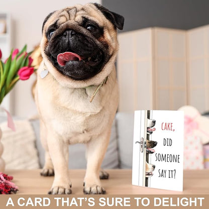 Funny Birthday Card for Woman Men, Cute Dog Happy Birthday Card, Humorous Bday Greeting Cards for Animal Lovers, Blank Dog Cards with Envelopes and Stickers, Bday Notes for Friend Teacher