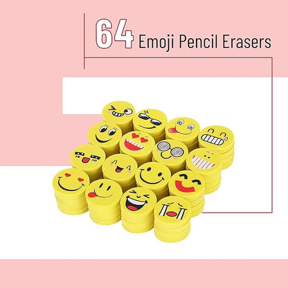 Mr. Pen- Smiley Eraser Pack, 64 Mini Pencil Erasers for Kids & Students, Fun & Cute School Supplies, Easter Egg Fillers