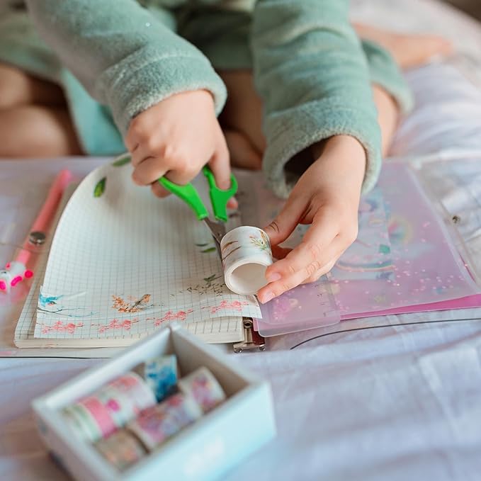 PATIKIL A7 Clear Binder Cover, Soft PVC Bling Loose Leaf Binder Protector Refillable Notebook Shell with Snap Button Closure for DIY Meeting Notebook Folder, Green