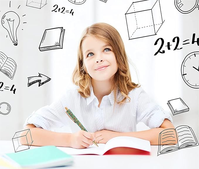 9 Pcs Fancy Pens for Women Glitter Colorful Ballpoint Pens Metal Retractable Pens Black Ink Medium Point 1.0 mm Pretty Cute Sequins Pens Journaling Pens for Women Girls (Classic style)