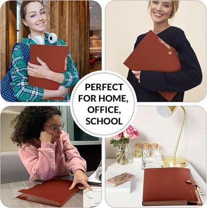 SKYDUE File Folder with Labels, Accordion File Organizer with 8 Pockets, Portable Document Organizer, A4 Letter Size, Paper Organizer for Office, Brown