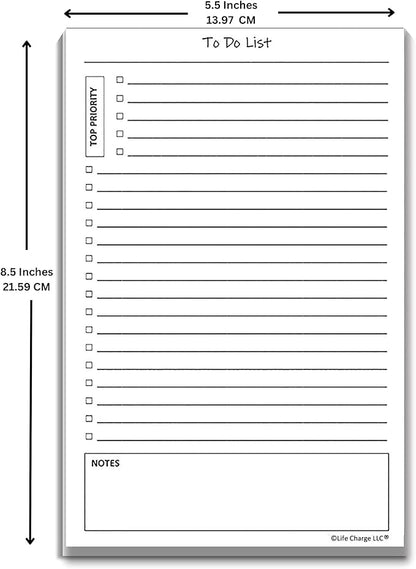 TO DO List Notepads (2 Pack, 50 Pages Each) Planner Pads. ToDo Checklist w/Priority & Note Sections. Organize & Track Projects, Clients or Daily Tasks. 5.5 X 8.5, A5 Sheets. Made in the USA.