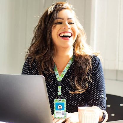 Cute Frog Lanyards for Id Badges, Retractable ID Badge Holder with Detachable Lanyard, Fashionable Badge Reel Heavy Duty with Carabiner Clip, Nurse Teacher Office Gifts