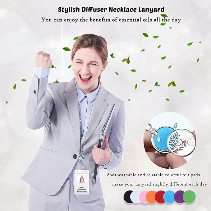 Lanyards for Women Teacher Lanyard with ID Holder Badge Lanyards for ID Badges Necklace Keychain Fashion Silver Chain Lanyard Nurse Teacher Appreciation Gift Office Work Jewelry