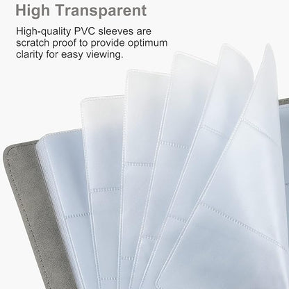 MaxGear Business Card Organizer, 240 Cards Book Portable Business Card Holder for Men & Women, Professional PU Credit Cards Binder File Storage, Dark Gray