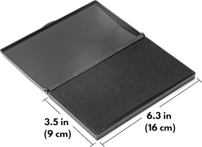 Ink Pad for Rubber Stamps, Stamp Pad for Clear Impression Stamping, Quality Felt Pad Black Ink, Red Ink, Blue Ink (Black, L (3.5 * 6.3))