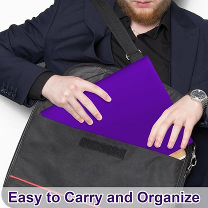 12-Pack Plastic Folders with Pockets,2-Pocket Poly Folders Holds 8-1/2" x 11" Paper for School/Office/Home, Purple