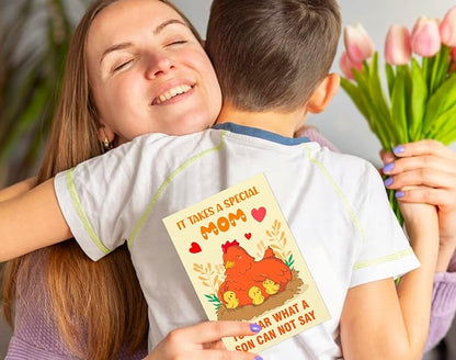 FaCraft Funny Mothers Day Card for Mom Thank You Gift Cards with Envelope, for Mother from Son Daughter Kids