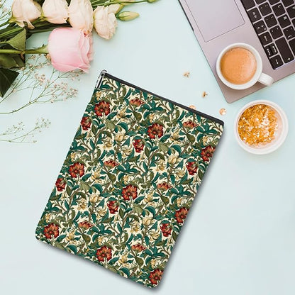 Botanical Book Sleeve, Classic Flower Book Covers for Paperbacks, Floral Book Pouch Book Protector, Book Lovers Gifts for Women Girls Friend, Book Accessories Book Club Gifts Christmas Birthday Gifts
