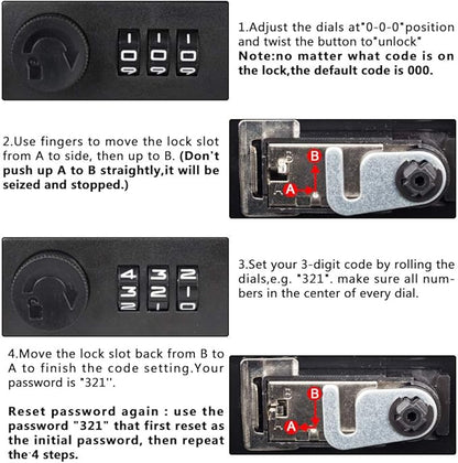 KYODOLED Large Cash Box with Combination Lock,Safe Metal Box for Money, Storage Lock Box with Money Tray,9.84"x 7.87"x 3.54" Blue Large