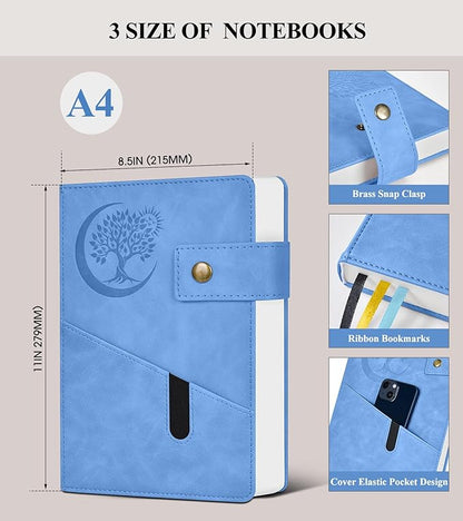 365 Page Thick Lined Journal Notebook for Men Women, A4 Large Leather Journals for Writing, Hardcover Notebooks for Work, School, Note Taking, Business, Travel Diary, College Ruled 8.5" x 11"