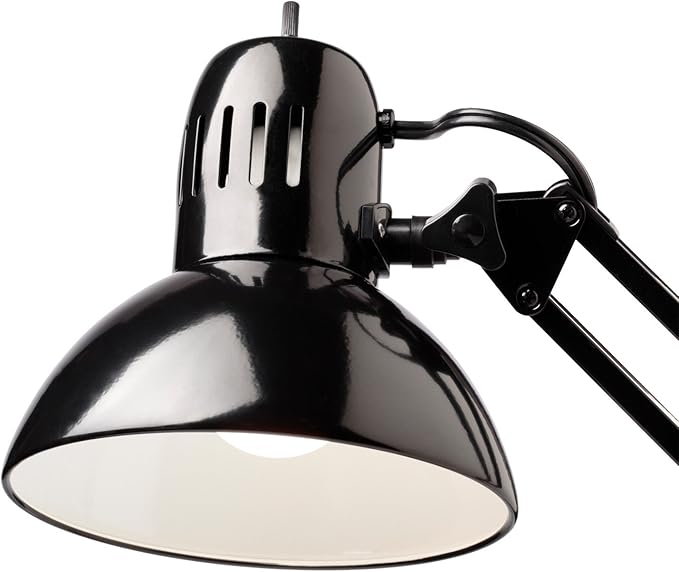 Globe Electric 12641 Architect 32" Swing-Arm Clamp-On Lamp, Black Architect, Finish, LED Bulb Included