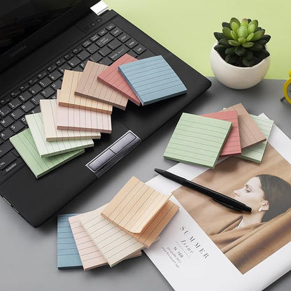 (16 Pack) Lined Sticky Notes 3x3 in Post Ruled Stickies Super Sticking Power Memo Pads Vintage Colors