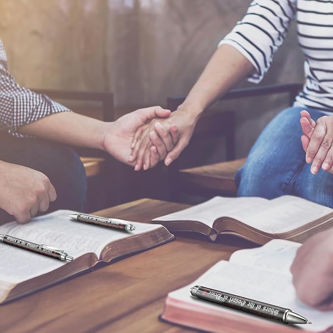 50 Pcs Put on the Full Armor of God Ballpoint Pens Bulk Ephesians 6: 10-18 Bible Verses Motivational Black Ink Pen Christian Religious Church Gifts in Bulk for Men Women