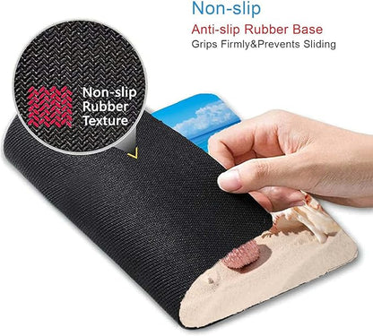 Sand Beach Mouse Pad,Cute Mouse pad,Custom Small Mouse Pads with Designs,Portable Office Non-Slip Rubber Base Wireless Mouse Pad for Laptop