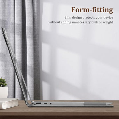 Fintie Sleeve Case for 12.4 Inch Microsoft Surface Laptop Go 3/2/1 (Model: 2013/1943), Premium PU Leather Protective Folio Book Cover with Large Pocket (Black)