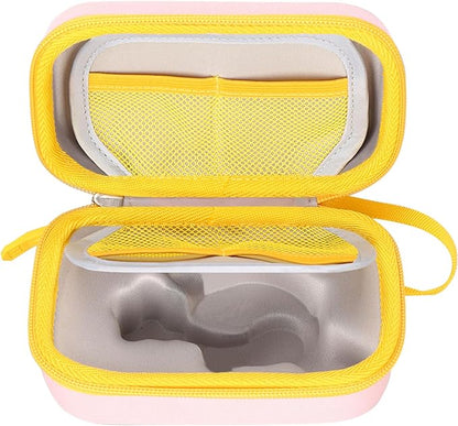 Hard Case Compatible for Moonlite Mini Projector and Story Reels, Storybook Projector Protective Storage Shell, CASE ONLY (Pink+Yellow)