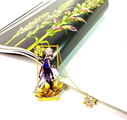 Metal Bookmarks - Genshin Impact Albedo Bookmarks with 3D Display Box - Perfect Birthday Gifts for Book Lovers
