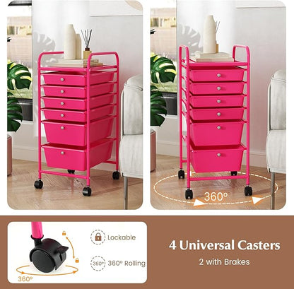 ARLIME 6-Drawer Rolling Storage Cart, Multifunctional Storage Organizer Cart with Wheels, Mobile Utility Cart for Home Office Garage Tools