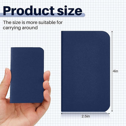 Outus 15 Pcs Mini Pocket Notebook 2.5" x 4" Small Journal Kraft Paper Notepads Bulk Softcover Pocket Notepad Memo Diary Subject Notebooks for Traveler Worker(Blue,Lined Style)