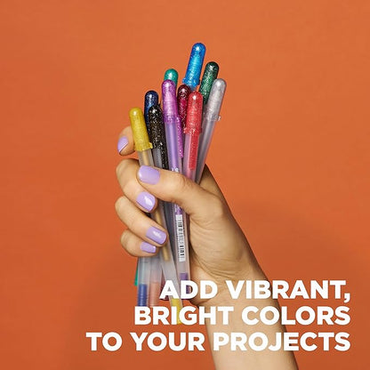 SAKURA Gelly Roll Metallic Gel Pens - Pens for Scrapbook, Journals, or Drawing - Colored Metallic Ink - Medium Line - 16 Pack