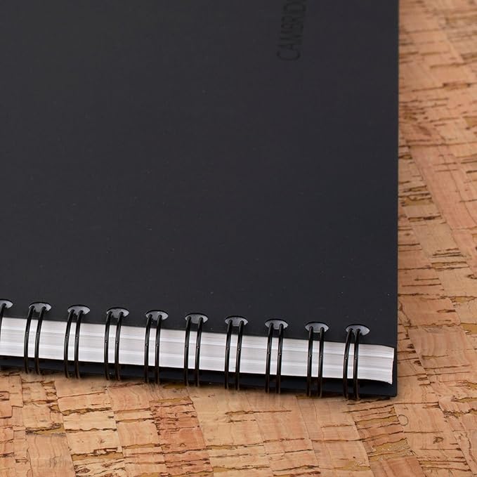 Cambridge Notebook, Business Notebook, 4-7/8" x 8", 80 Sheets, Legal Ruled, QuickNotes Notebook, Flexible Cover, Wirebound, Gray (06096)