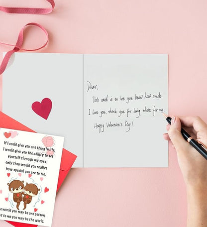 Valentines Day Gifts for Her Him, Love Card With Envelope,Valentine's Day Cards for Boyfriend Husband Fiance Girlfriend Wife Fiancee | Cute Otter Cards | Valentines Day Gifts