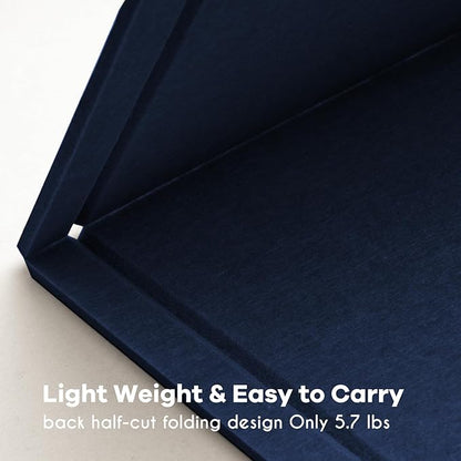 Large Bulletin Board - 72 x 48 Inches, Decorative Felt Pin Board for Wall - 6' x 4' Foldable Photo Display Board with Self-Adhesive Tape, Includes 20 Push Pins - Dark Blue