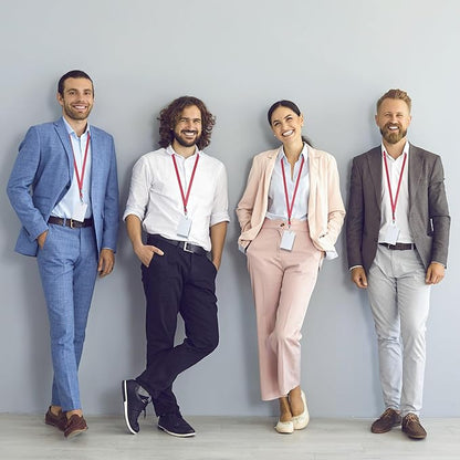 10 Pack Lanyards for ID Badges, Cruise Ship Cards, Keys, Keychain, Long-lasting Neck lanyard Strap with Clasp, Cruise Badge Key Lanyards for Men, Women, Teachers, Kids (Red)