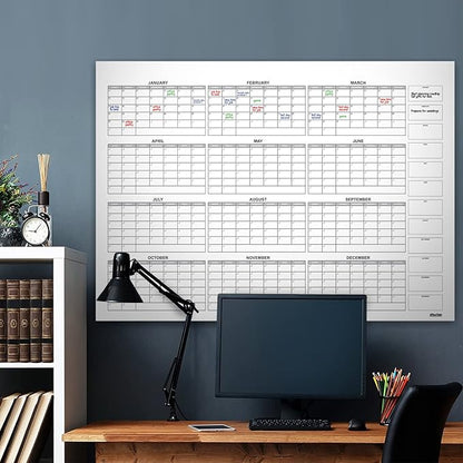 Dry Erase Laminated Super Jumbo Calendar 58"x42" white